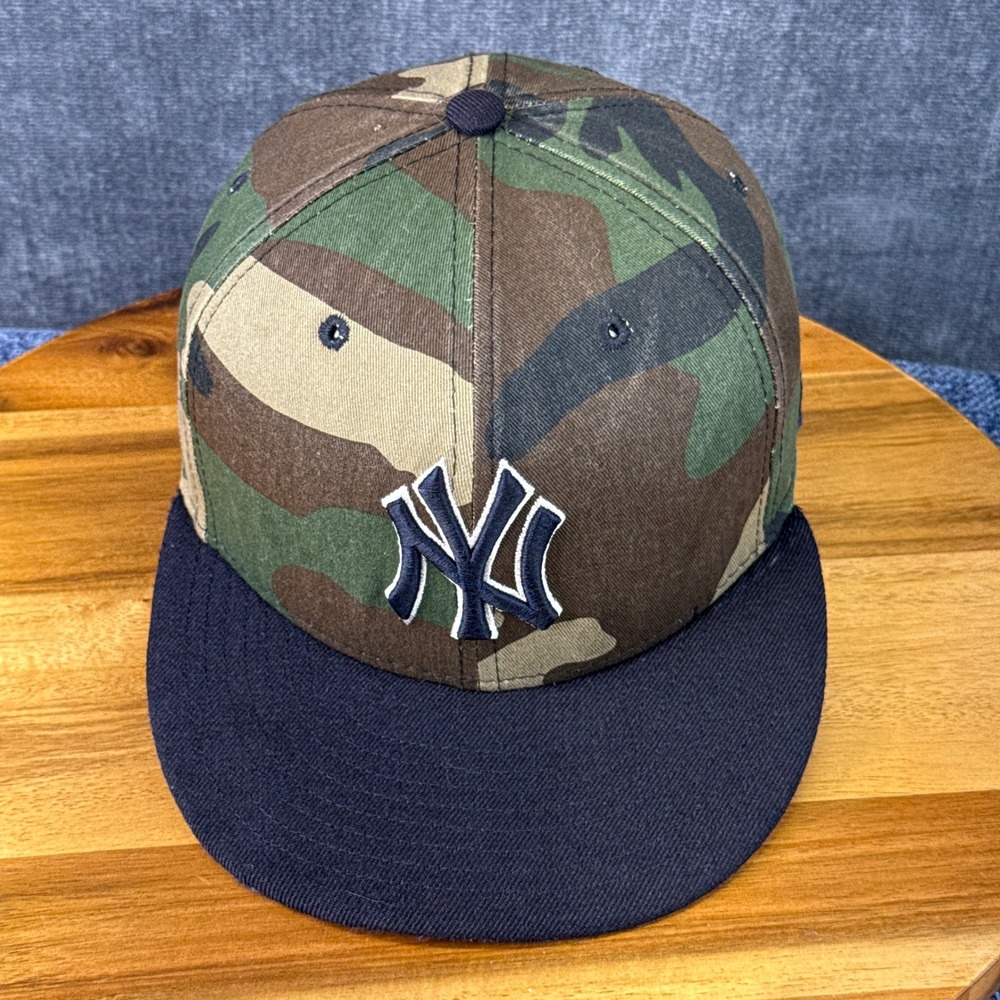 New Era 59FIFTY Hat Mens 7 Camo Cotton Wool Fitted NY Yankees Baseball Cap